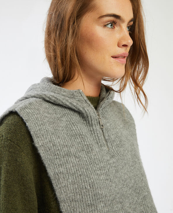 Col tricot zippé gris chiné - Pimkie