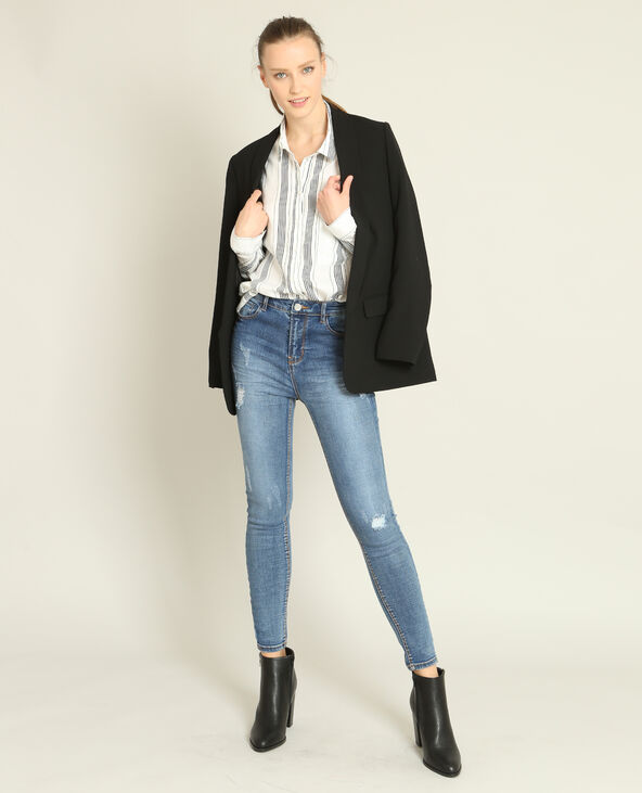 Jean skinny taille haute bleu foncé - Pimkie