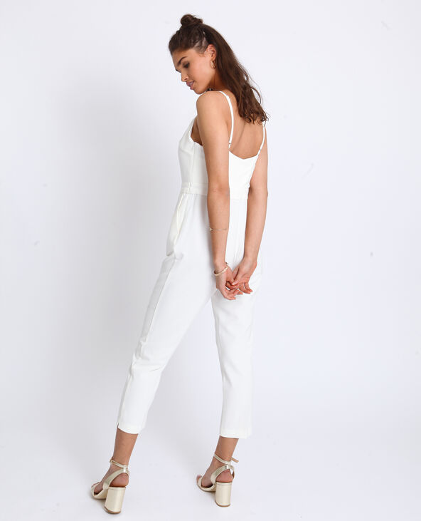 Combi-pantalon à fines bretelles écru - Pimkie