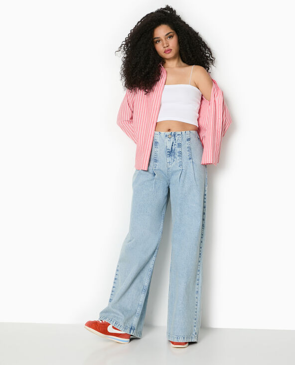 Top bandeau court avec bretelles fines blanc - Pimkie