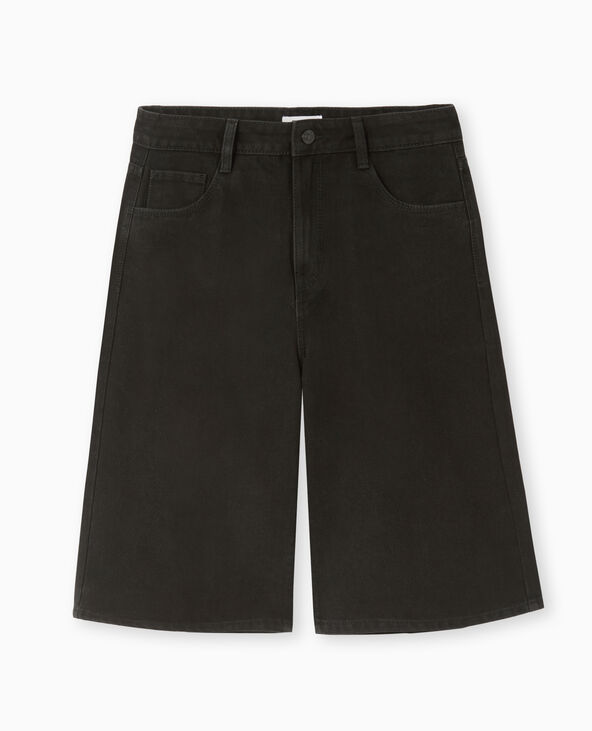 Bermuda large en jean noir - Pimkie