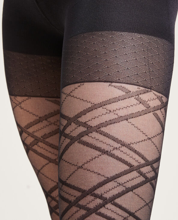 Collants quadrillés noir - Pimkie