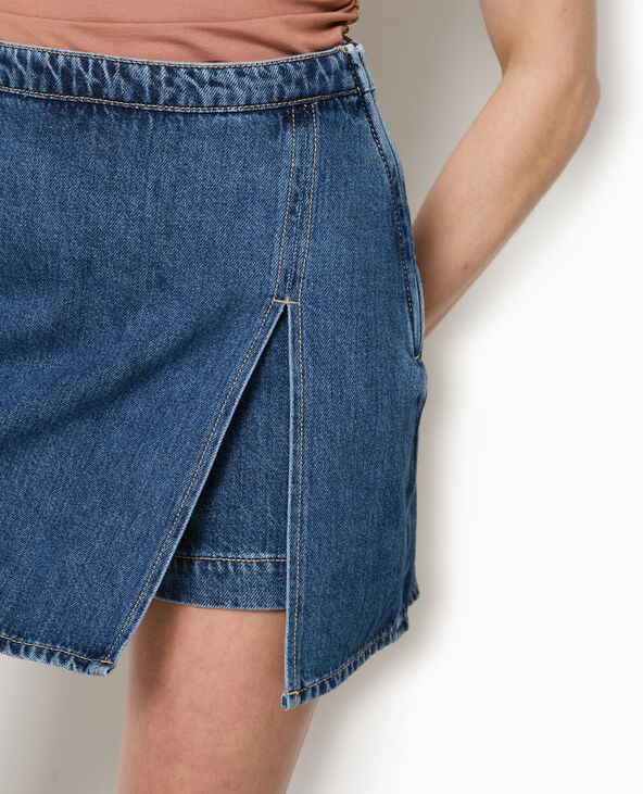 Jupe-short en jean bleu - Pimkie