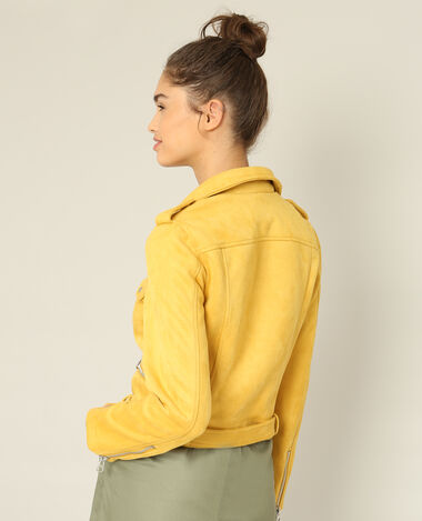Veste biker suédine camel - Pimkie