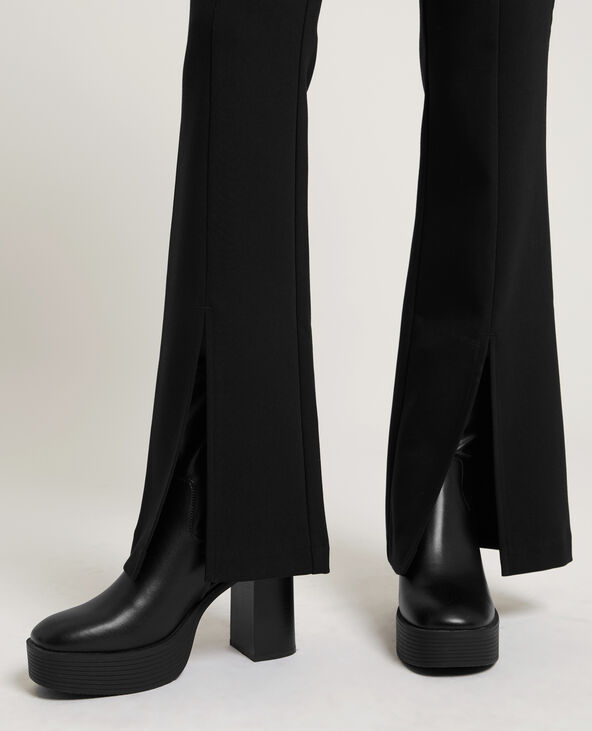 Pantalon flare taille haute fentes devant noir - Pimkie