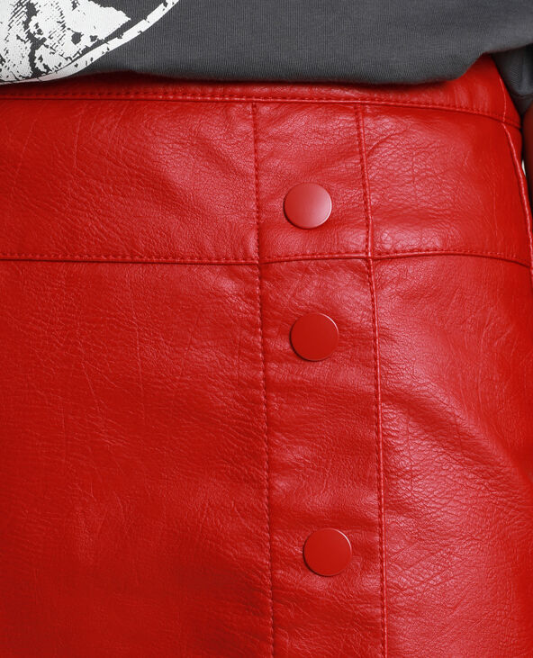 Jupe en faux cuir rouge - Pimkie