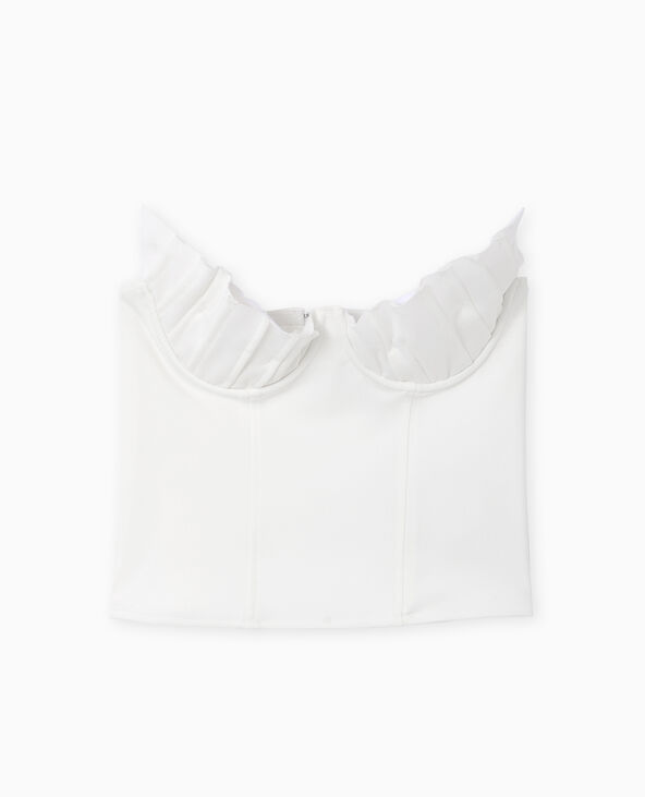 Top bustier avec balconnets coquillages blanc - Pimkie