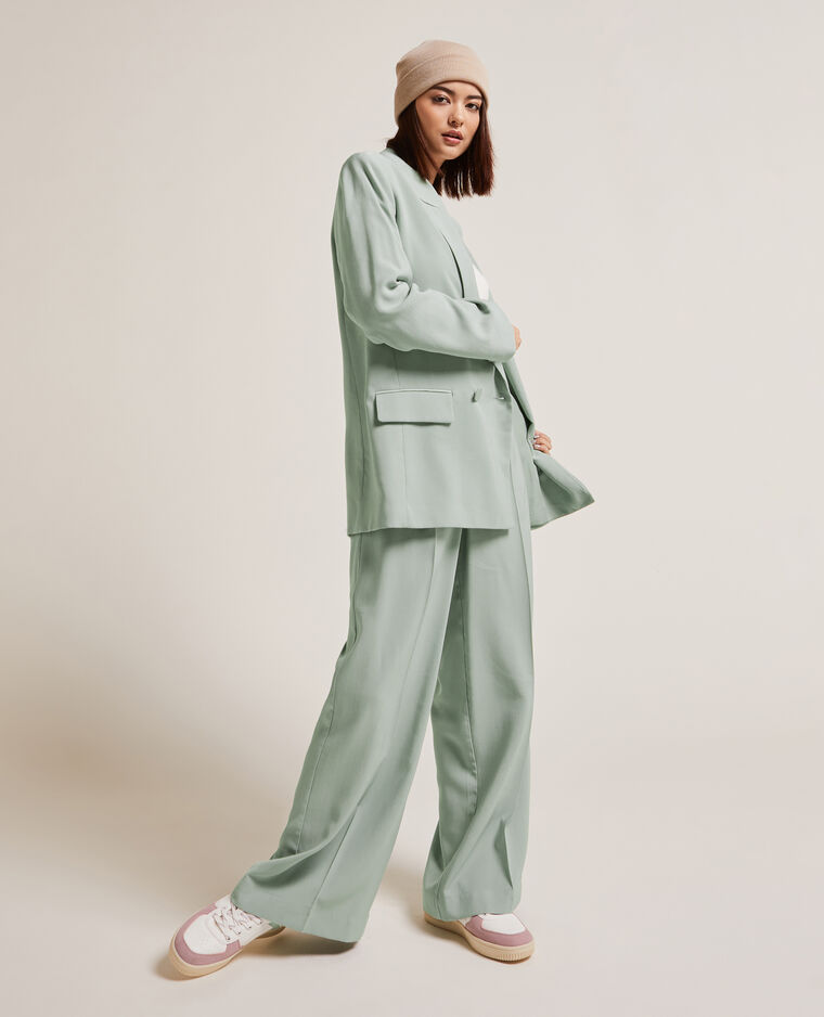 Pantalon large en toile fluide vert - Pimkie