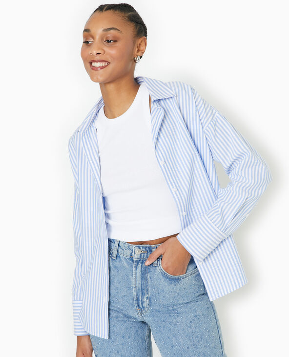 Chemise oversize rayee col ouvert