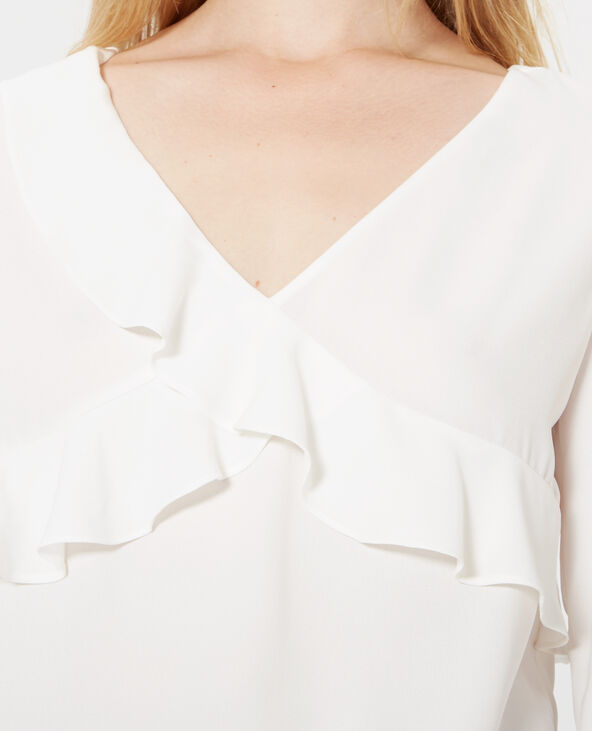 Blouse à volants blanc - Pimkie