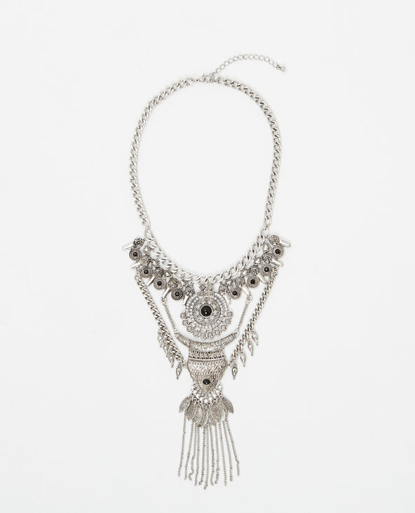 Collier plastron argenté - Pimkie