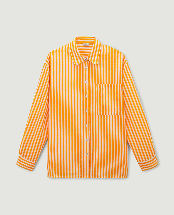 Chemise fluide rayée orange - Pimkie