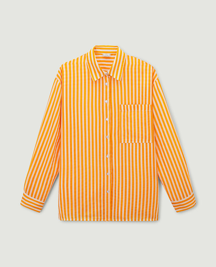 Chemise fluide rayée orange - Pimkie