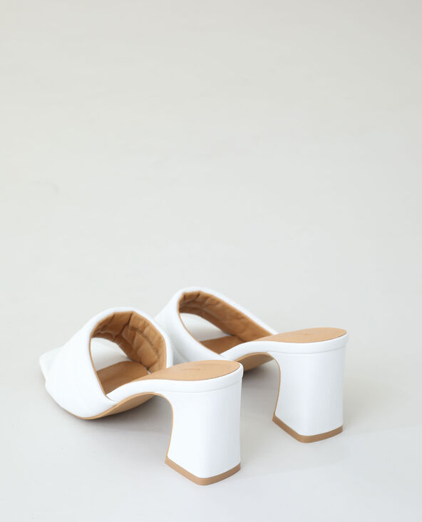 Mule blanche a talon outlet
