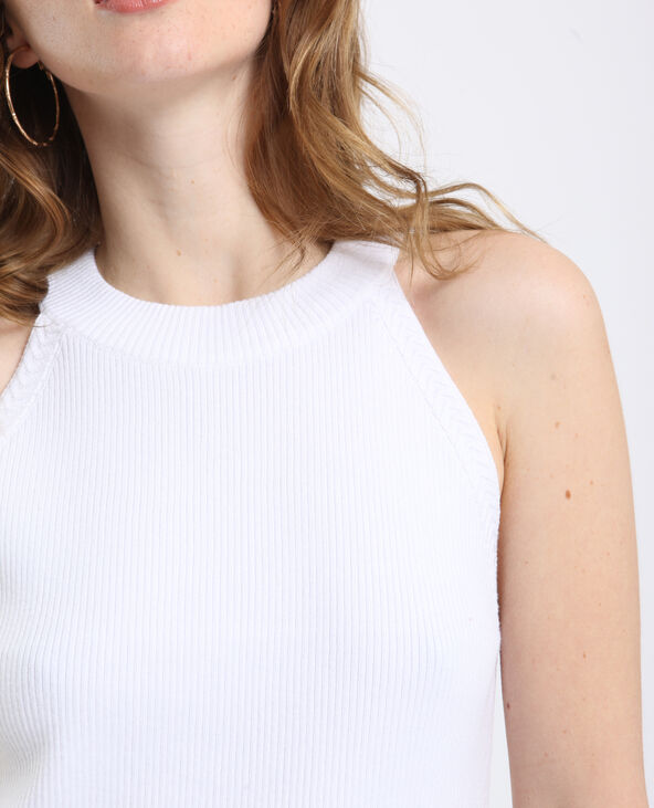 Cropped top côtelé blanc - Pimkie