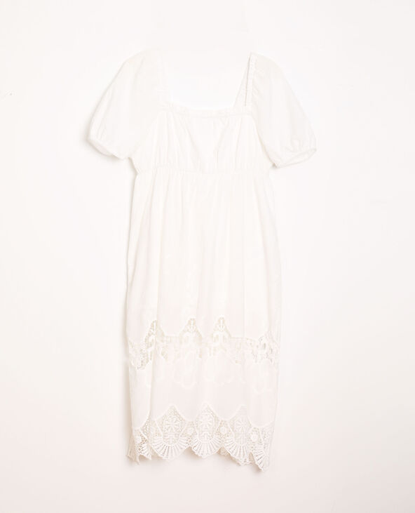Robe longue à broderies écru - Pimkie