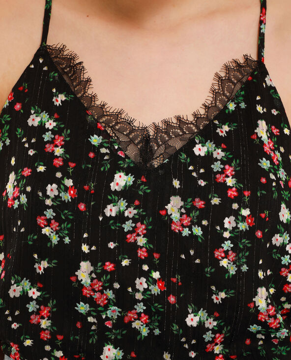 Top à fleurs noir - Pimkie