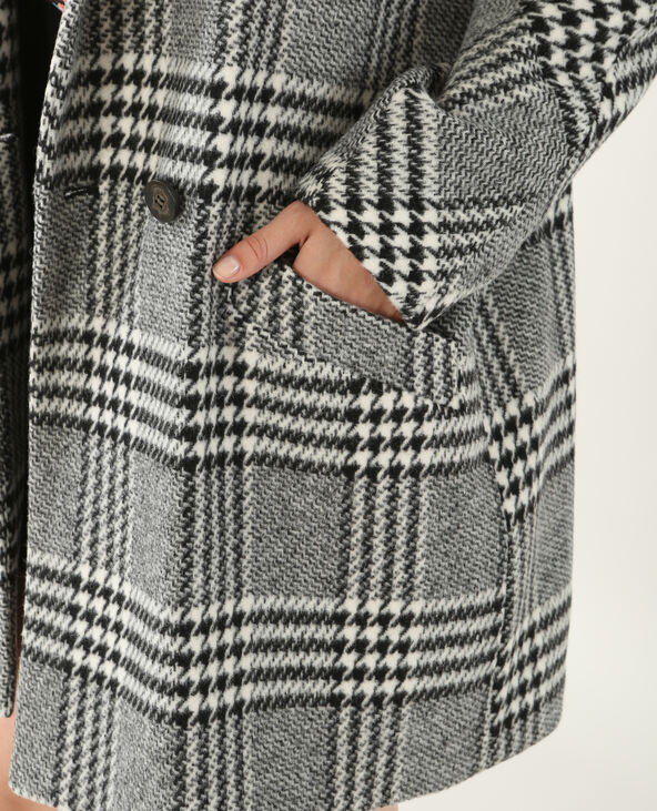 Manteau à carreaux noir - Pimkie