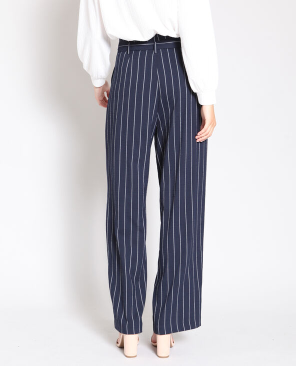 Pantalon large rayures