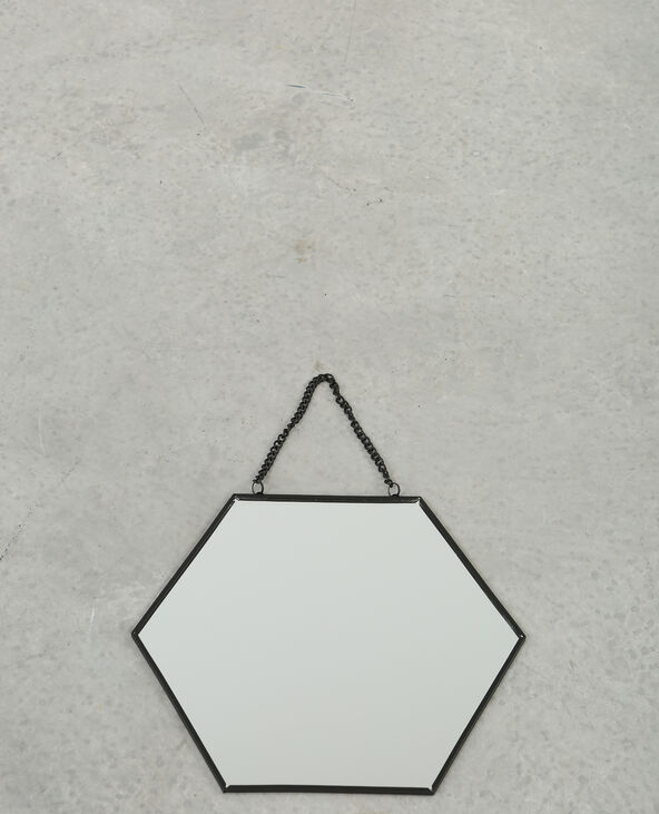 Petit miroir hexagonal noir - Pimkie