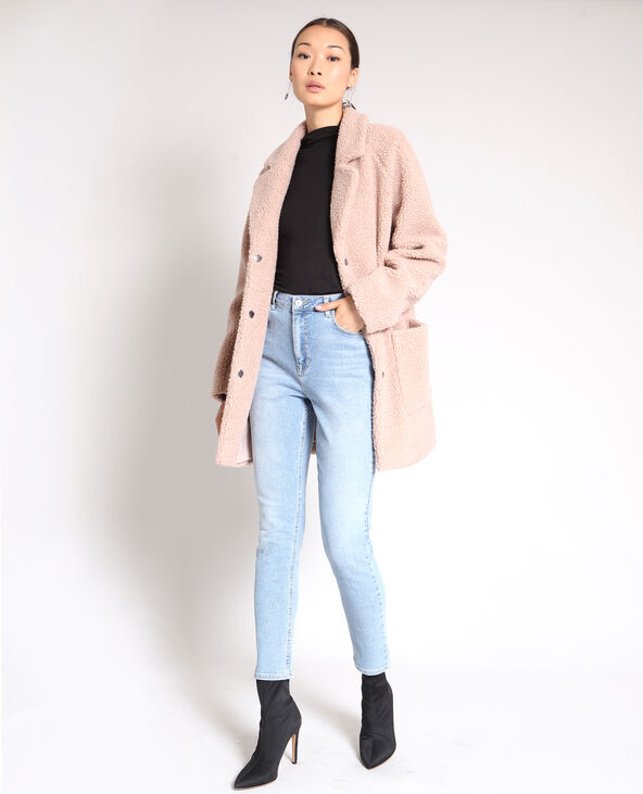 Manteau en fausse fourrure rose clair - Pimkie