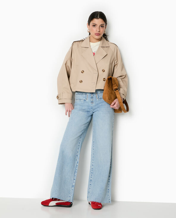 Trench court en toile beige - Pimkie