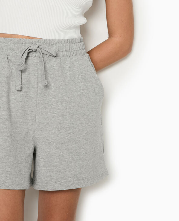 Short en molleton taille élastiquée gris chiné - Pimkie