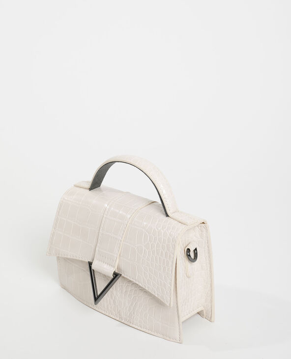 Sac boxy effet croco blanc - Pimkie