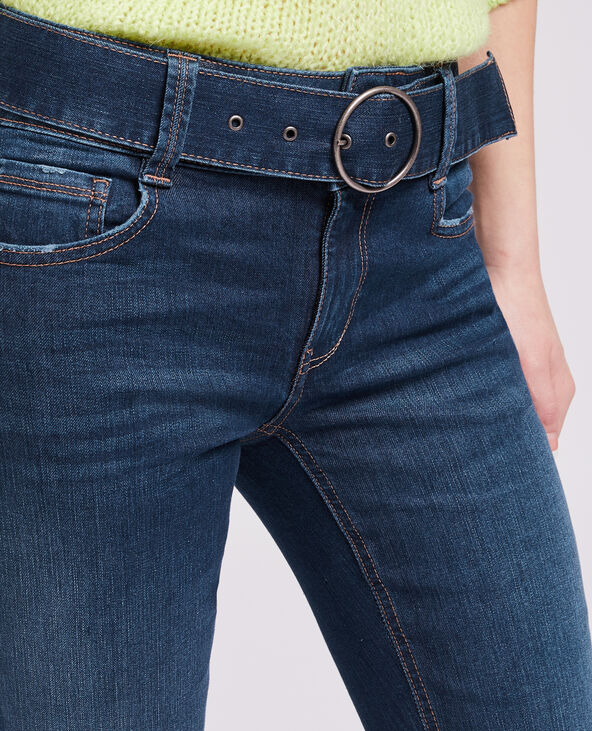 Jean flare taille basse avec ceinture bleu marine - Pimkie