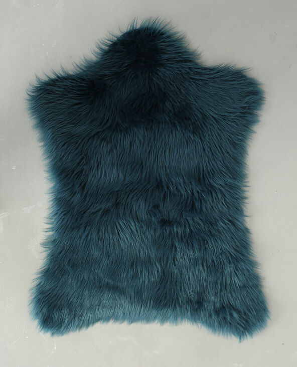Tapis fausse fourrure bleu foncé - Pimkie