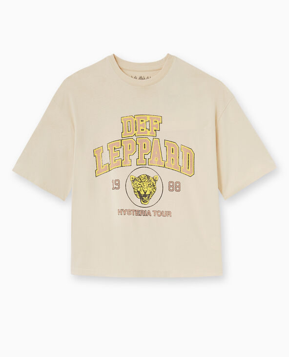 T-shirt oversize DEF LEPPARD beige - Pimkie