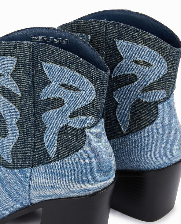 Boots santiags en jean bleu - Pimkie