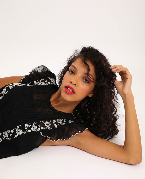 Top en dentelle noir - Pimkie
