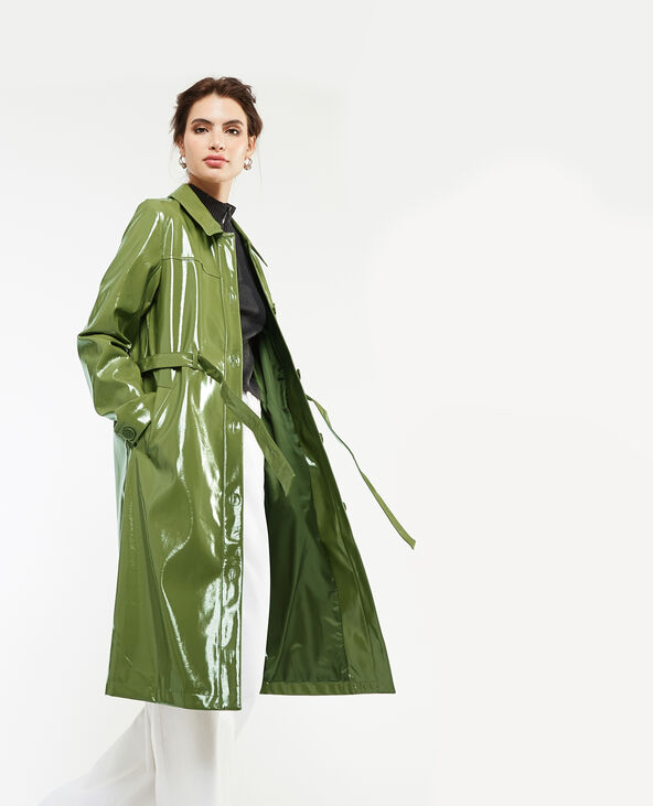 Trench cheap vinyle vert