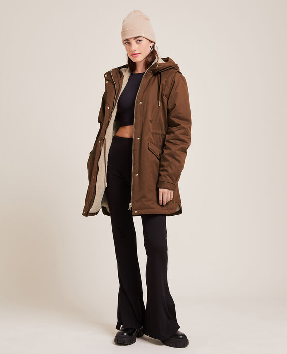 Parka avec doublure fourrure marron - Pimkie