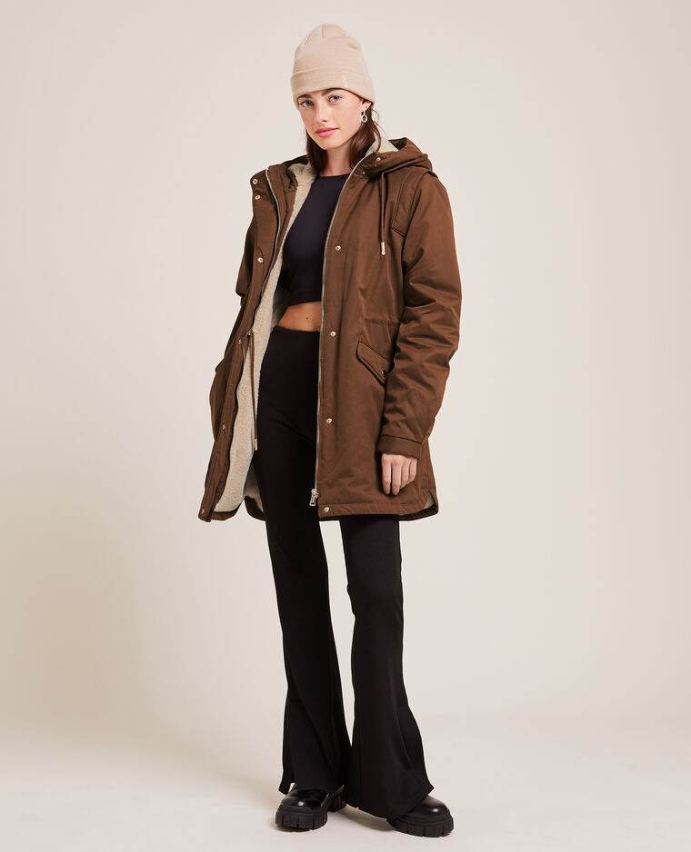 Parka avec doublure fourrure marron - Pimkie