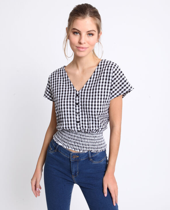 Top vichy noir - Pimkie