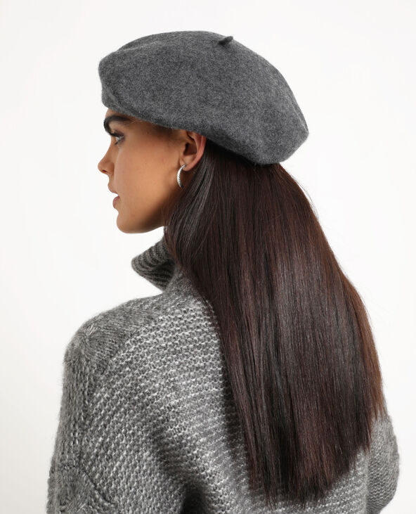 Béret en laine gris chiné - Pimkie