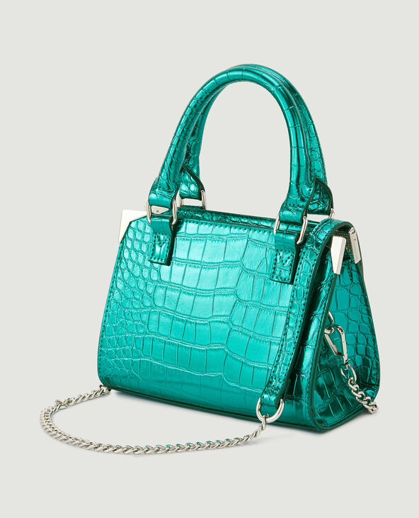 Sac boxy effet croco shiny vert - Pimkie