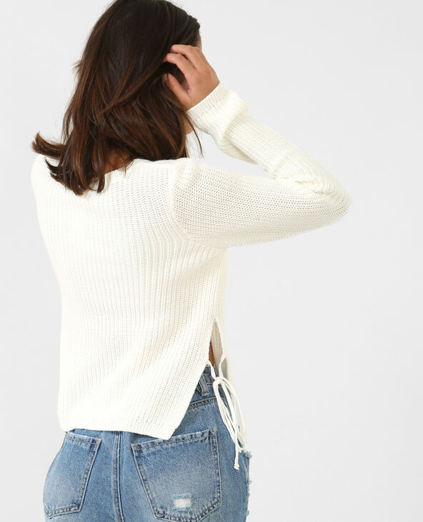 Pull fendu blanc - Pimkie
