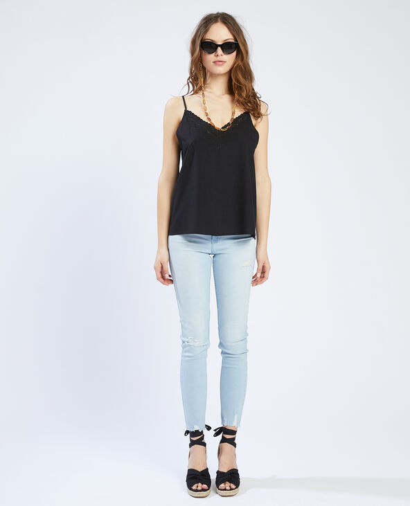 Top à bretelles dentelle gris - Pimkie