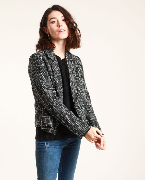 Veste en tweed best sale noir