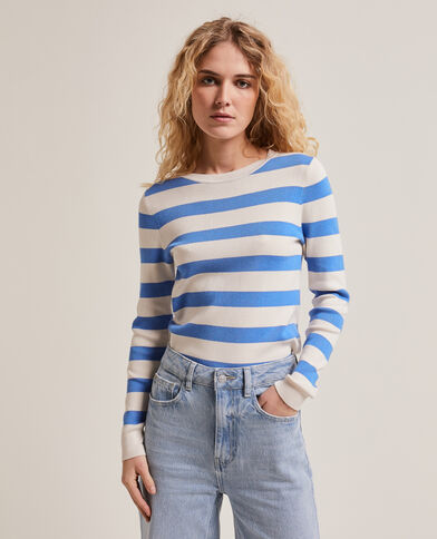 Pull moulant col rond bleu - Pimkie