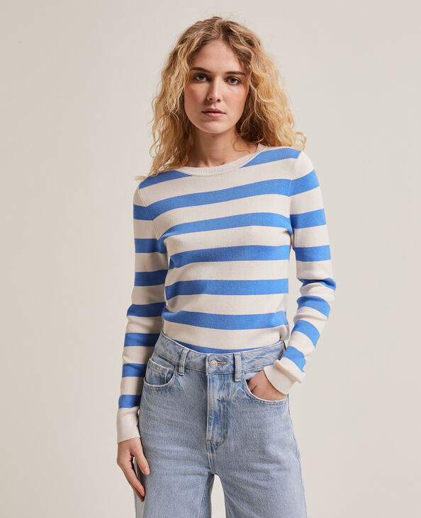 Pull moulant col rond bleu - Pimkie
