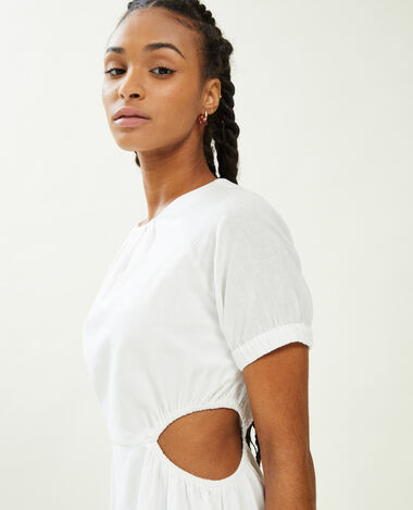 Robe courte avec découpes côtés blanc - Pimkie
