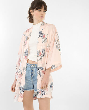 Veste de kimono satinée rose clair - Pimkie
