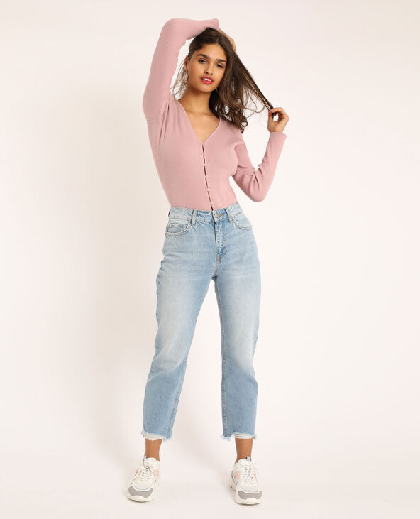 Gilet côtelé rose clair - Pimkie