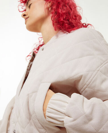 Veste quiltée en velours blanc - Pimkie