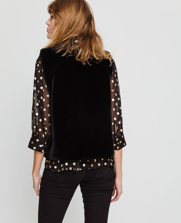 Veste en fausse fourrure noir - Pimkie