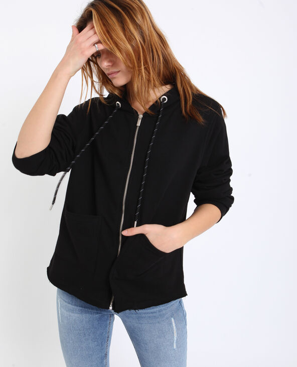 Gilet à capuche noir - Pimkie